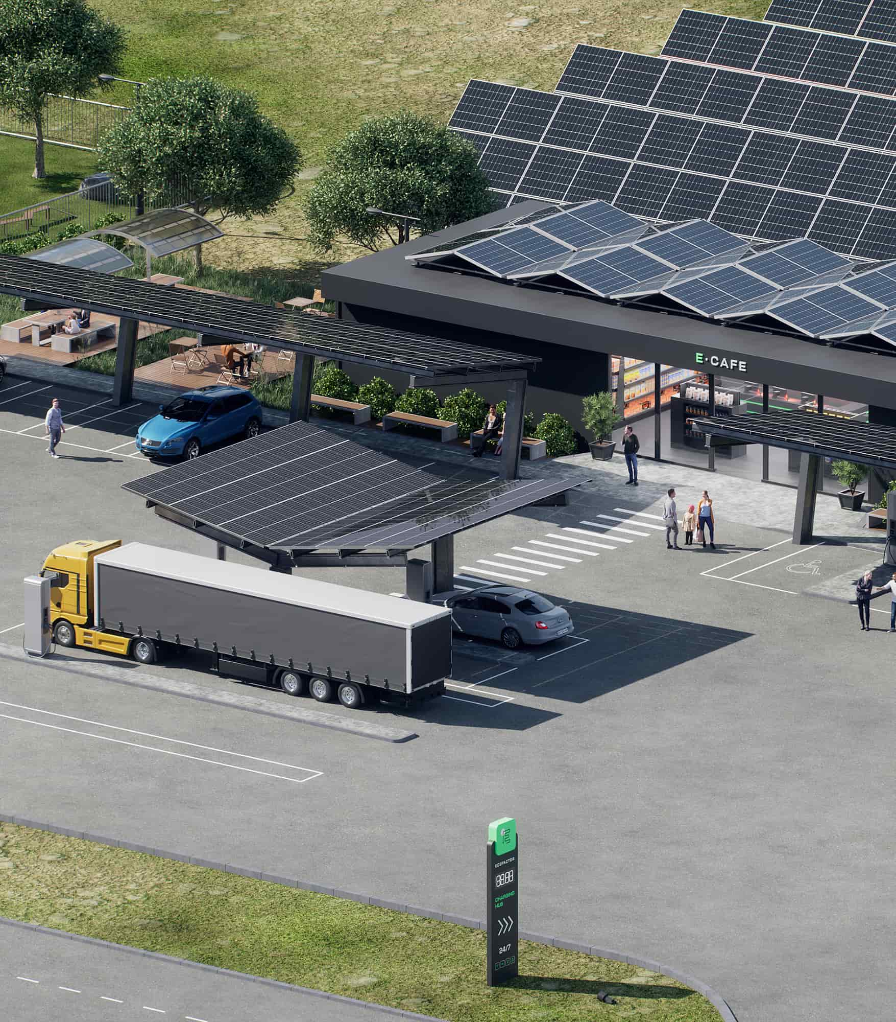 Приклади локацій з сонячними панелями